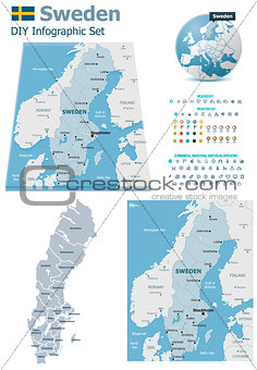 Sweden maps with markers