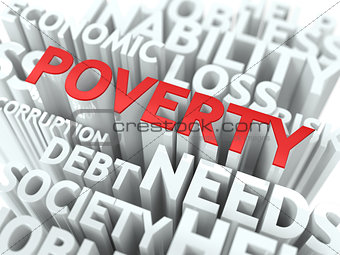 Poverty. The Wordcloud Concept.