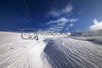 Ropeway over ski slope