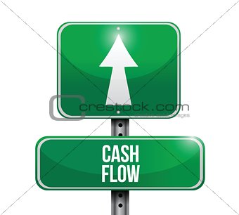 cash flow road sign illustrations