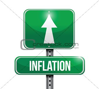 inflation road sign illustration design