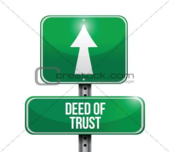 deed of trust road sign illustration design