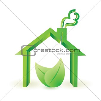 eco house. leaves illustration design