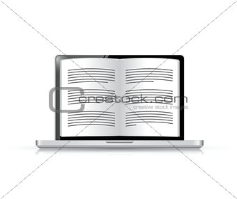ebook on a laptop screen. illustration design