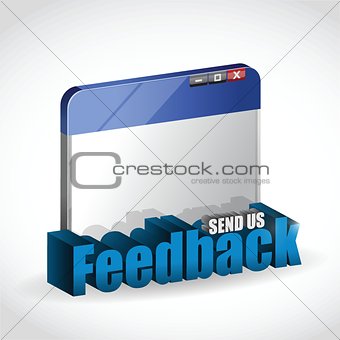 internet browser feedback 3d blue sign