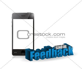 phone feedback 3d blue sign illustration