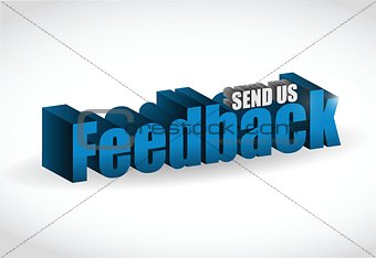 feedback 3d blue sign illustration design