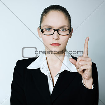  teacher nanny business woman pointing up finger 
