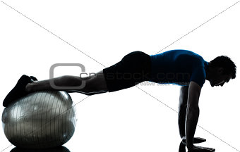 man exercising workout fitness ball posture
