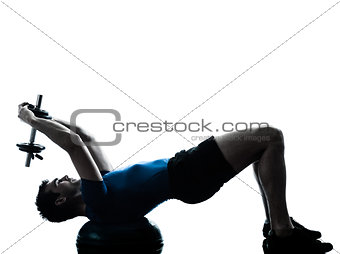 man exercising weight training bosu workout fitness posture