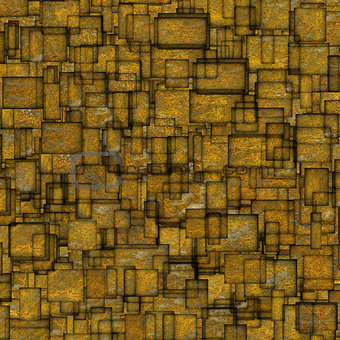 grunge mosaic tile fragmented backdrop in yellow