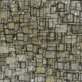 grunge mosaic tile fragmented backdrop in gray