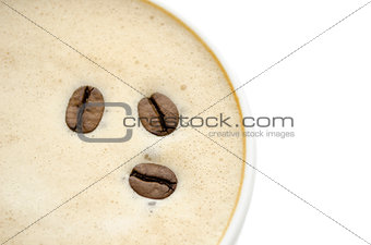 Top view of a coffee 