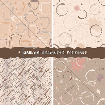 Collection of grunge coffee patterns