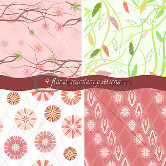 Set of 4 floral patterns