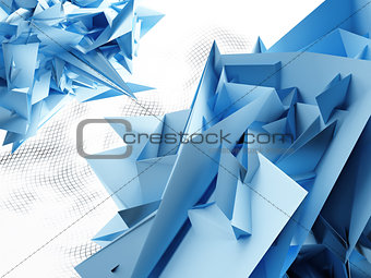 blue abstract corners on a light background