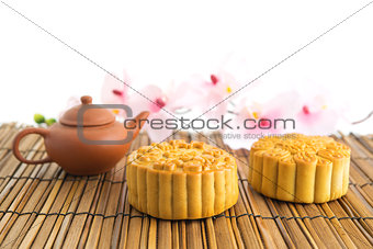 Traditional brown mooncakes