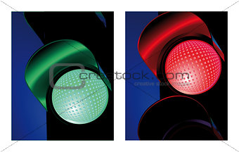 traffic control signal red and green