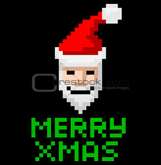 Retro arcade pixel art Santa