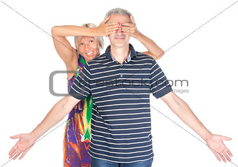 Playful middle-aged couple
