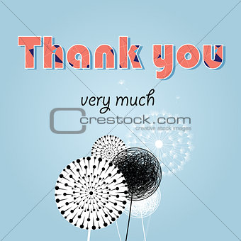 Thank you card, with font