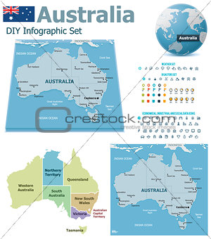Australia maps with markers