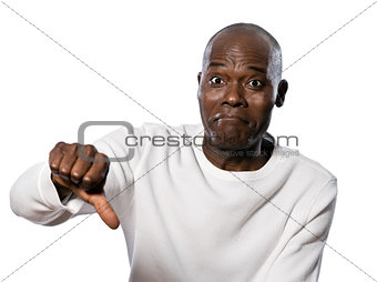Man showing thumbs down sign