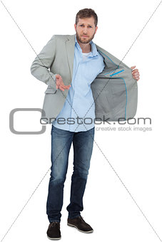 Trendy model wearing blazer