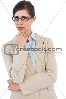 Level headed businesswoman wearing glasses