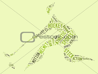 hockey pictogram with green words