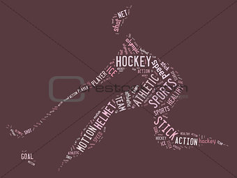 hockey pictogram with pink words