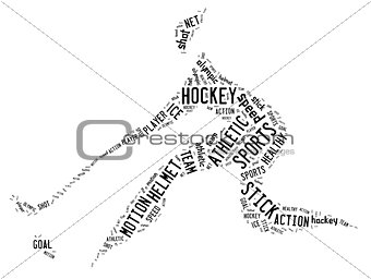 hockey pictogram with black words