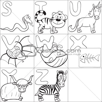 Coloring book with alphabet 3