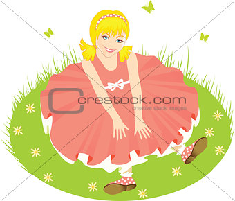 Child in pink dress