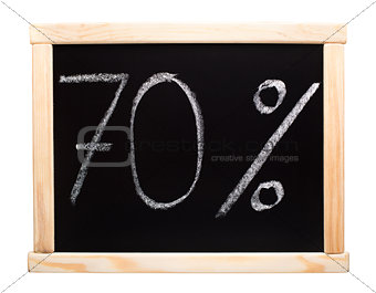 Seventy percent written on blackboard