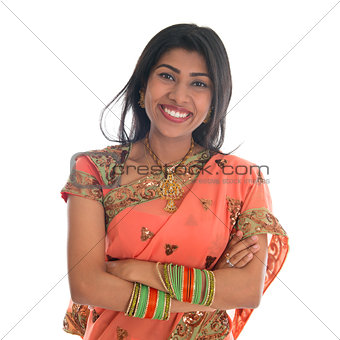 Indian woman in sari dress