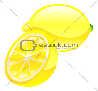 Illustration of lemon fruit icon clipart