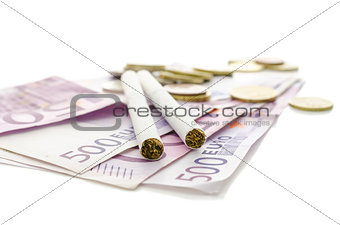 Cigarettes on European currency