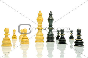 Old black and white chess figures