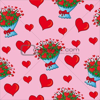 Seamless valentines hearts