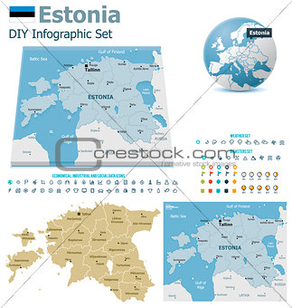 Estonia maps with markers