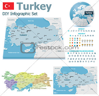 Turkey maps with markers