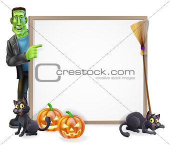 Halloween Frankenstein Sign