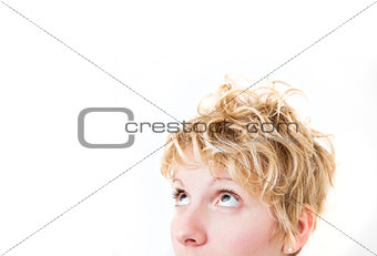 Blond Girl Looking Up / Left (mixed hairs) 