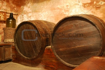 Old Barrel In Cellar