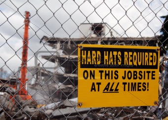 "Hard hats required"