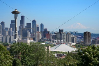 Postcard view of Seattle
