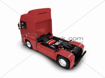Bigtruck isolated red back view