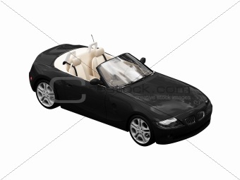 isolated black car front view 04