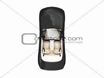 isolated black car topt view